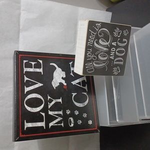 John Bartlett 8x8 Cat Plaque & 4x4  Dog Plaque